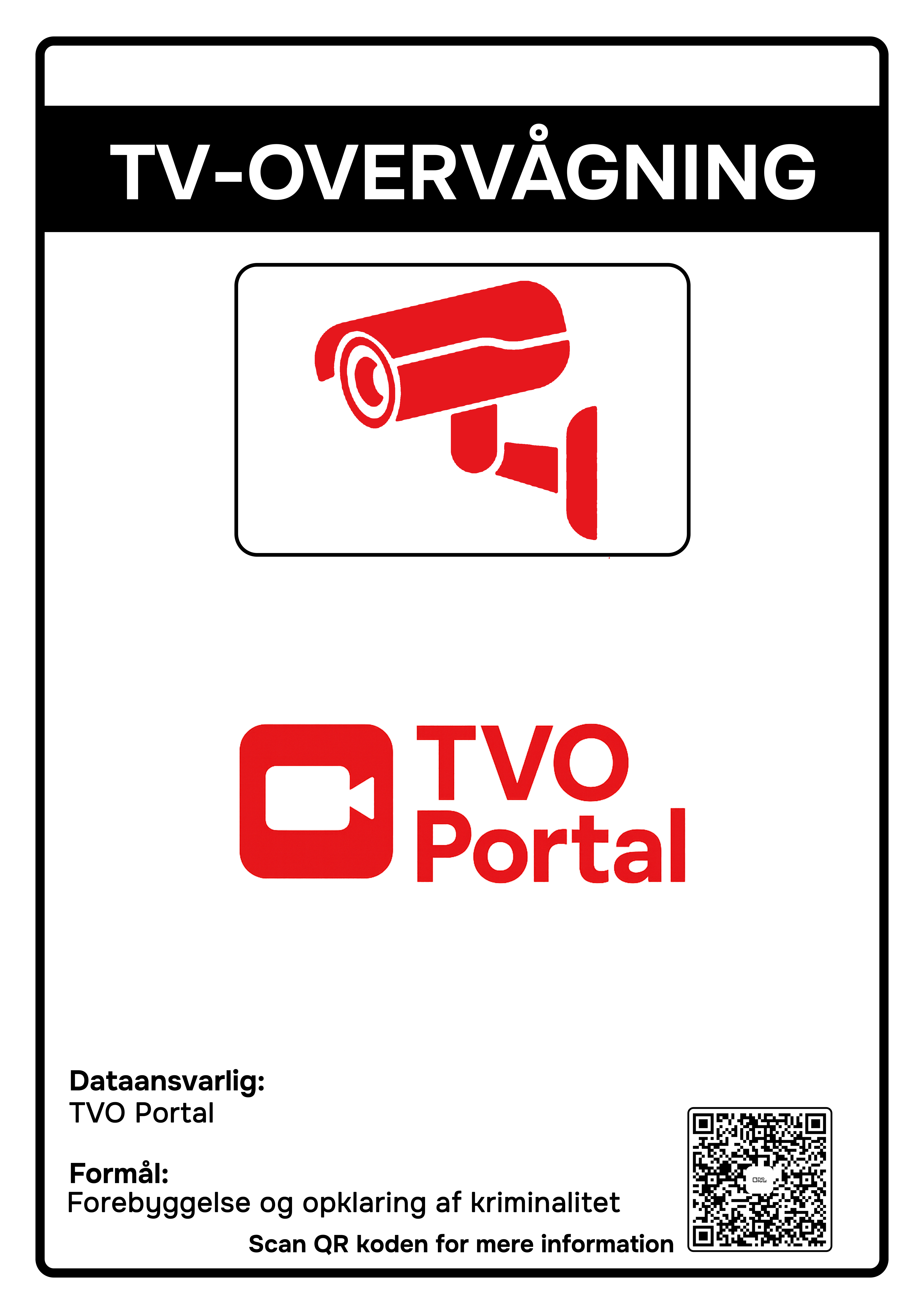 Demoeksempel på TV-overvågningsskilt fra TVO Portal